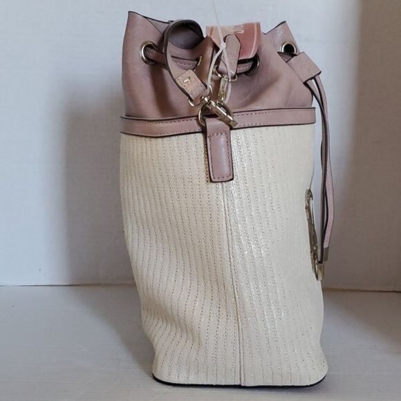 Steve Madden Bag Pink BMayor Raffia Crossbody Shoulder Handbag Tote WOMEN'S - Picture 4 of 16